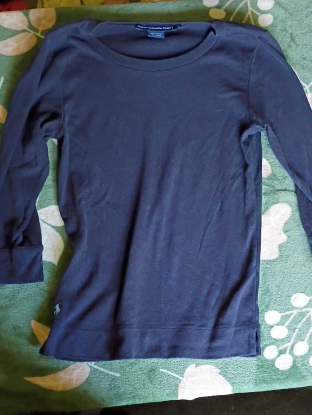 Polo by Ralph Lauren sport Navy Girls' Long Sleeve Tee with Pony Logo